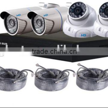 Poe onvif p2p 4ch h.264 nvr kits ip surveillance system with 4 poe vandalproof dome cameras pnp cloud