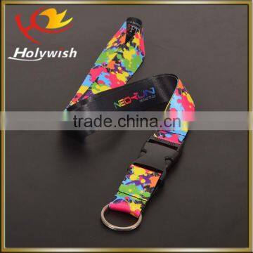 Design your own logo polyester plain sublimation lanyard with o-ring