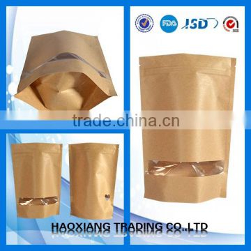 food grade plastic bags stand up plastic packaging bags zip lock bag with transparent window kraft paper bags