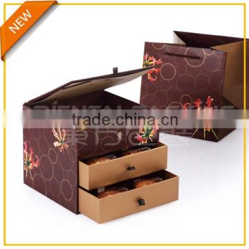 Two layer drawer of moon cake box
