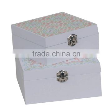 set 2 home decor wooden box jewery box craft box with the nice design and color