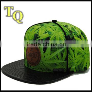 green snapback caps custom sublimation print with maple leaf