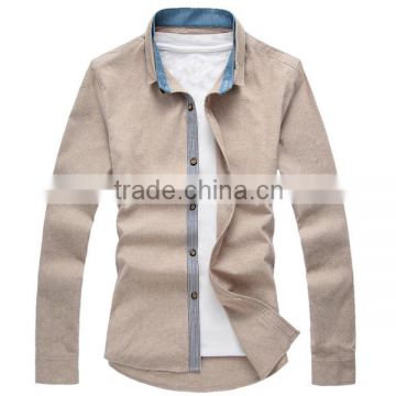 Custom cotton latest dress design men's shirts double collars