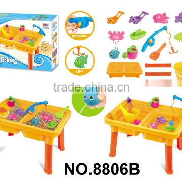 2015 Beach Table Toy Set With Square Pool & Fishing Game Toy For Kids