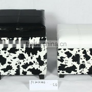 Cow texture simple square stool
