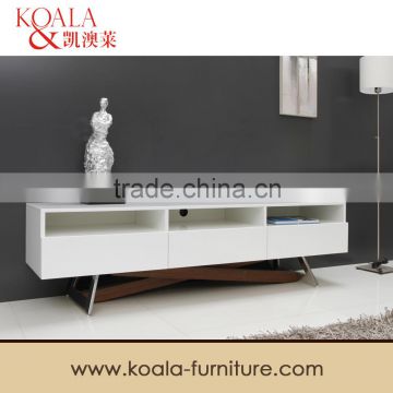 Tv Table,High Gloss White and Stainless Steel Legs/Tv Entertainment Unit/ T285#