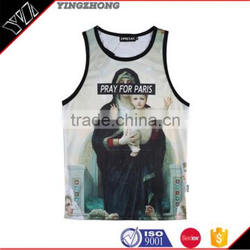 OEM beaded sleeveless vest design chiffon sublimation vest yingzong garment factory