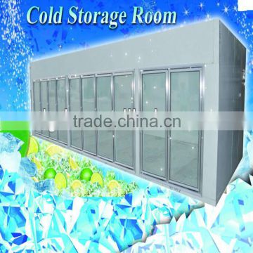 Glass doors display cold room for supermarket use