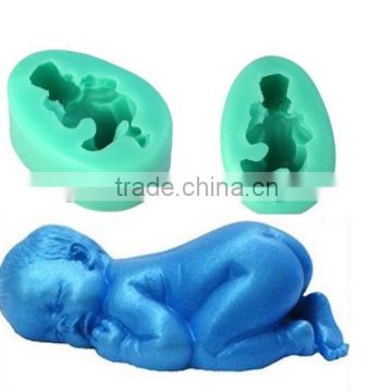 Large NewBorn Baby Sleeping face down Food Grade Fondant Icing Candy mold, Great for christening baby shower cake decoration