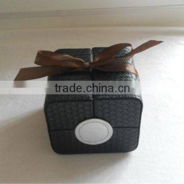 new style black leather watch paper box wholesale made in china