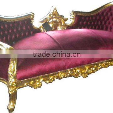 Dark red velvet baroque gold sofa - baroque furniture