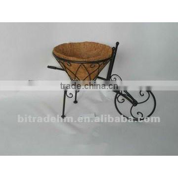 metal cart with coco plant holder