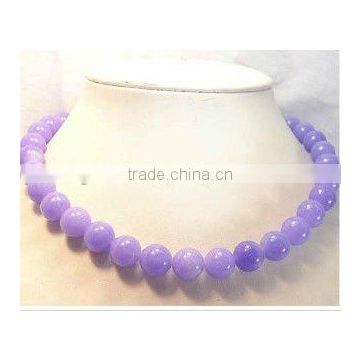 12mm round lavender jade necklace