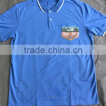 Best quality uniform 100% cotton polo t-shirt with pocket printed