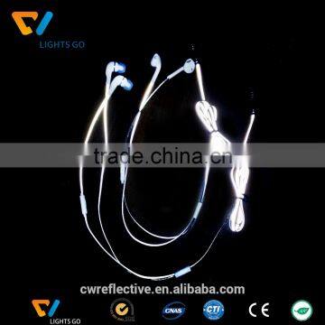 Wholesale white lighting reflective earphone line for saftety