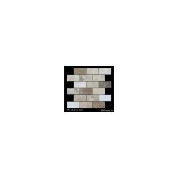 Mix Travertine Satin Mosaic Brick