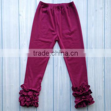 100%Cotton girls leggings wholesale sew sassy icing legging boutique ruffle pants