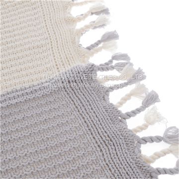 Contrast Knit Throw