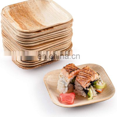 wedding  wooden cutlery tray set round and square disposable cup and plate  dinner  Palm Leaf  plates  for wedding et we t