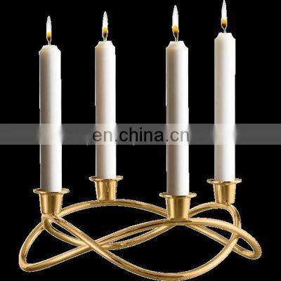 gold plated wire metal new design candle holder
