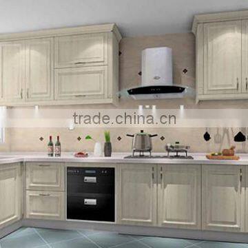 Modern elegant PVC modular kitchen cabinet with best price & best service in Foshan