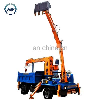 HENGWANG truck mounted crane with excavator bucket