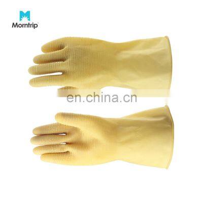 Morntrip thicken polyester liner anti slip rubber crinkle coated Nitrile Smooth industrial work gloves