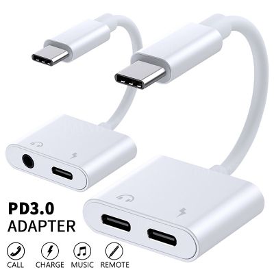 Factory price 2in1 USB 3.1 Type C To 3.5mm Audio Headphone Jack Aux Adapter Splitter Charging Cable DAC Chip