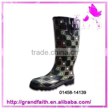 2014 Hot selling custom ladies fashion pvc rain boot