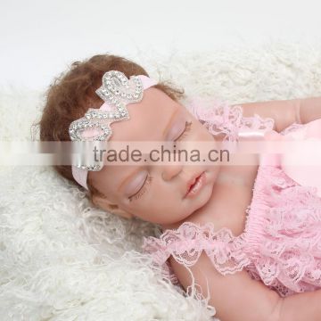 Newborn Baby Kids Pearl Diamond Headband Photo Props crystal Hair Band wh-1759