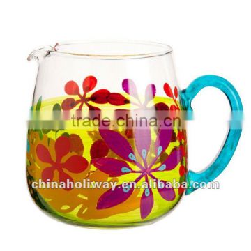 Glass trinidad jug with handpainted