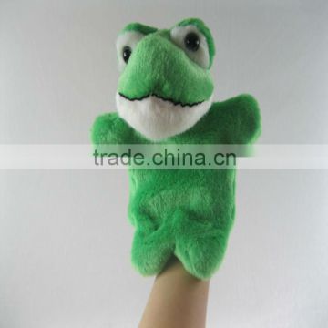 Funny plush frog hand puppet
