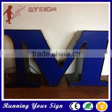 Galvanized sheet acrylic front lit sign advertising letter