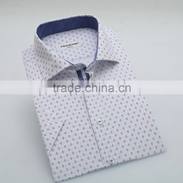 2016 short sleeve slim fit button dress shirt for men Mens fashionable shirts