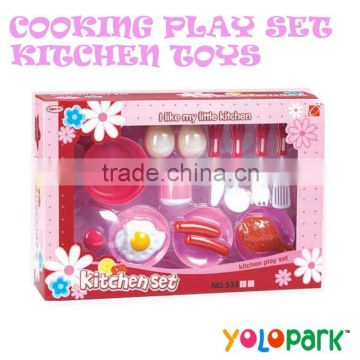 Girls Colorful Mini Kitchen Cooking Play Set Toys