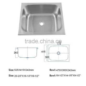 topmounted single bowl stainless steel sink