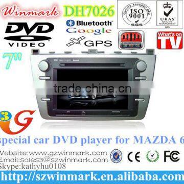 7 inch Touch Screen Car DVD Player for MAZDA 6/Car GPS /Radio/3G/Phonebook/ iPod/mp4/mp5/TV/USB/DVR/SWC/etc DH7026