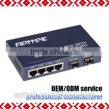 4 electronic port 2 sfp port fiber to ethernet media converter