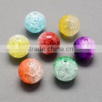 Two Tone Transparent Crackle Acrylic Beads for Beads Jewelry(CACR-R009-8mm-M)
