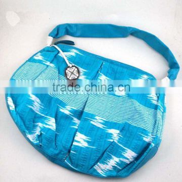 WL-RF012 100% Cotton Blue Striped Sling Seersucker Bag