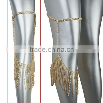 Women Gold Plated Tier Thigh Leg Chain Jewelry Body Bikini Beach Harness