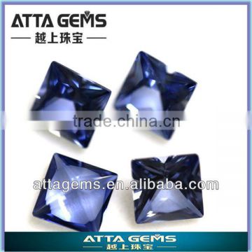 created blue sapphire square shape
