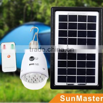 2014 Hot Sale! Super Bright Rechargeable CE Portable Solar Light with LED Bulbs