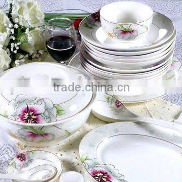 High White Enamel Dinnerware Sets With Printing