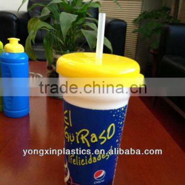 lovely kids cup holder plastic cap with straw