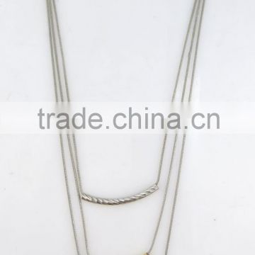 Wholesale cheap simple gold 3 layered chain pendant necklace