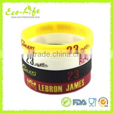 Glow in Dark Silicone Fluorescent Bracelet, Basketball Star 23 James Sport Band Wristband, Souvenirs Gift
