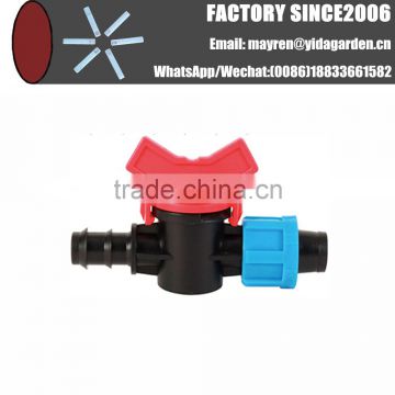 Barbed and Lock Nut plastic Mini Valve for drip tape and PE pipe