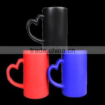 heart handle shape ceramic 11oz color changing magic mug