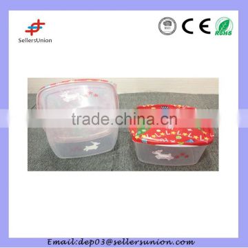 hot selling Square Christmas plastic container with lid
